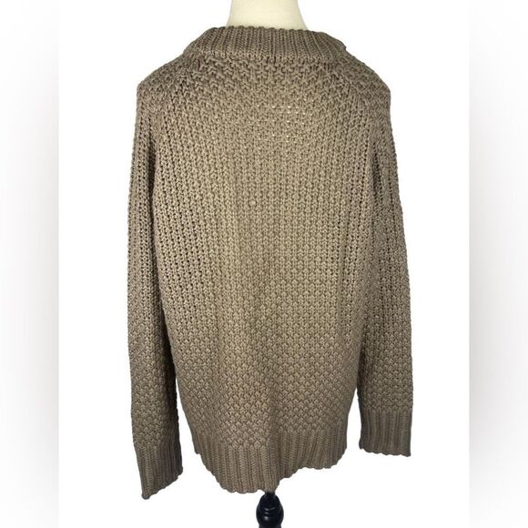 Cloth By Design Brown taupe Cotton Blend thick Knit Sweater crew neck  Size: M - Picture 3 of 5